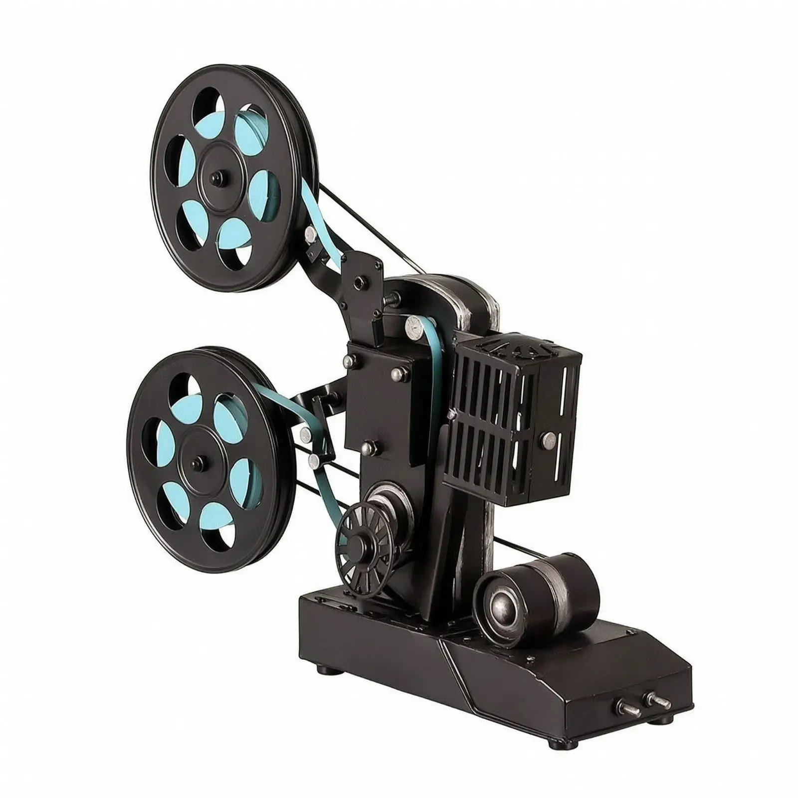 Antique Film Projector Statue Wrought Iron Vintage Viewer Model Industrial Decor Art for Home Office Tabletop