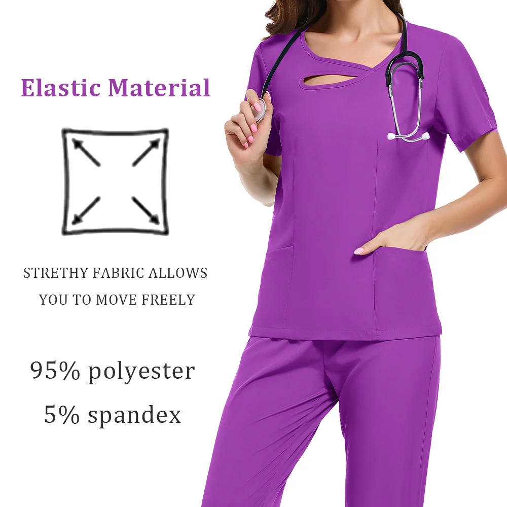 Hospital Nurse Uniforms Comfortable Medical Jogger Stylish Scrub Suits New Design Surgical Women Tops and Pants Scrub Set Pants