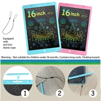 Tablette d'écriture LCD 16 pouces, grand planche à dessin électronique couleur, écran effaçable, jouets éducatifs parfaits, cadeau d'anniversaire et de noël 3