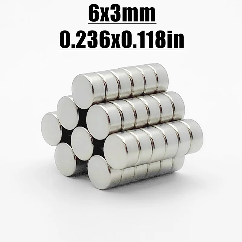 20-2000pcs 6x3mm Magnet Neodymium Magnet N35 NdfeB Round Shape 6*3 Magnet Accessory Permanent Magnetic Imanes Fridge Diy Magnets