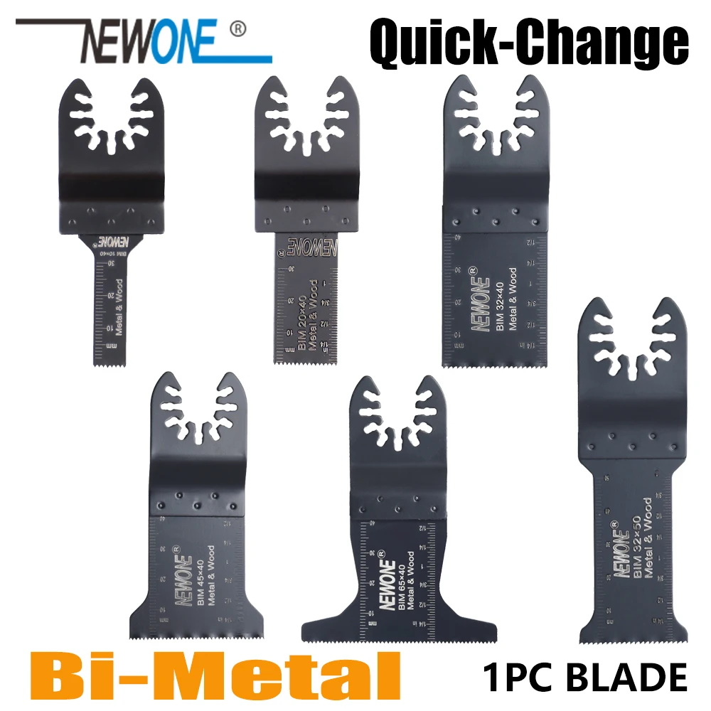 

NEWONE Quick-Release 10/20/32/45/65mm Bi-metal Oscillating MultiTool Renovator saw blades BIM blades Power tool accessories