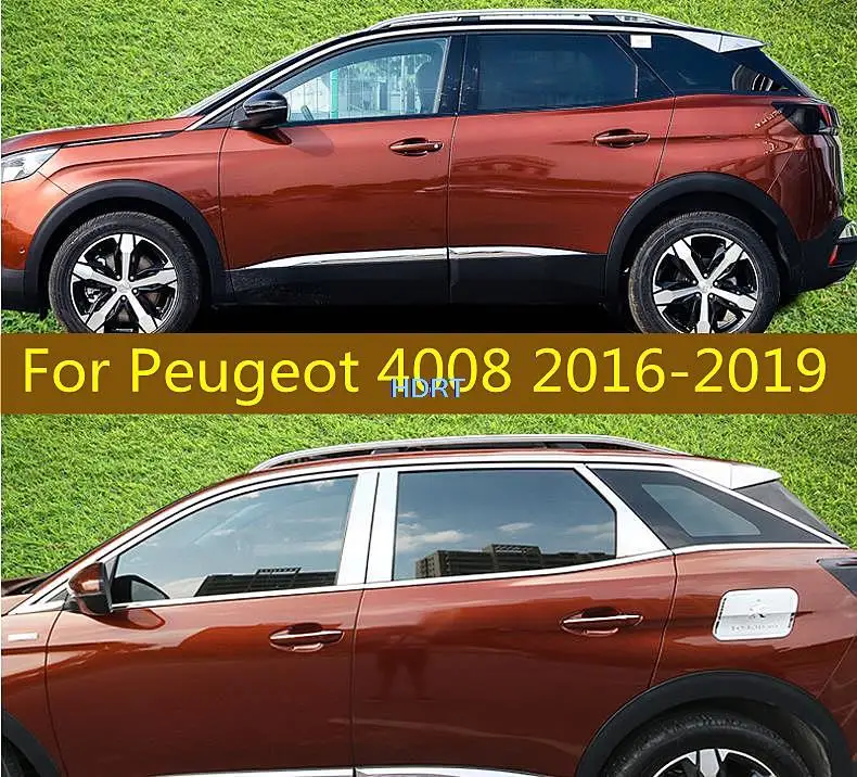 

Для Peugeot 4008 2016 2017 2018 2019 Автомобильная наклейка украшение столб из нержавеющей стали средняя полоса отделка коридора