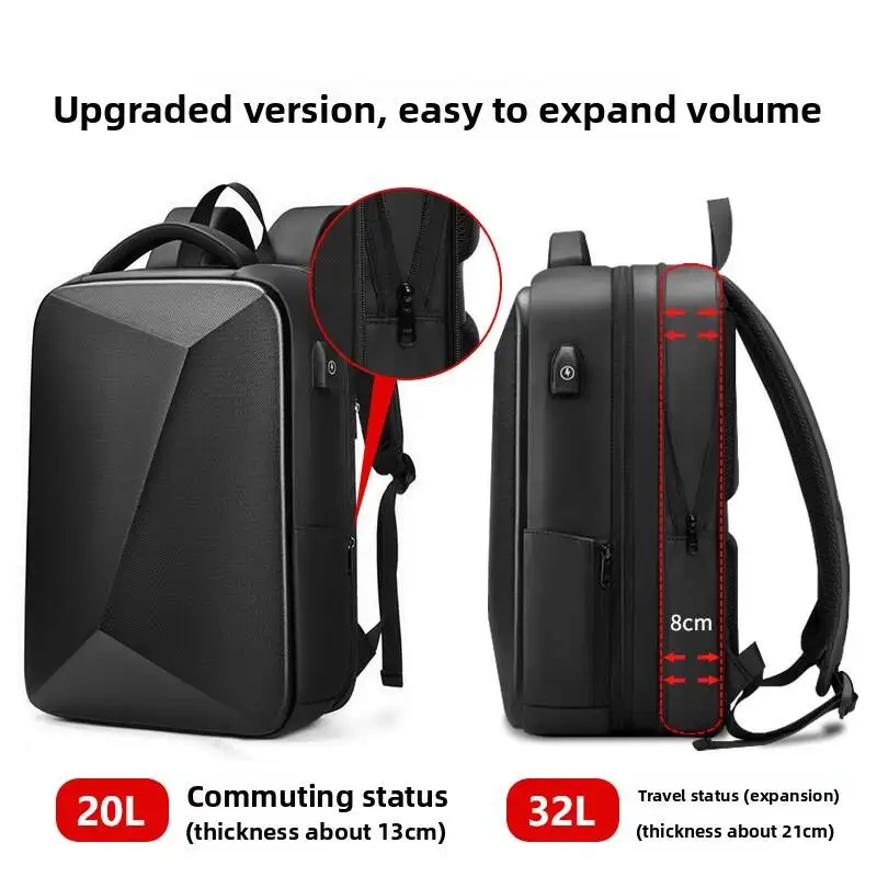 Men's Business Backpack Large Capacity E-sports Laptop Bag Multi-functional Casual Travel Hard Shell PC Waterproof Backpack