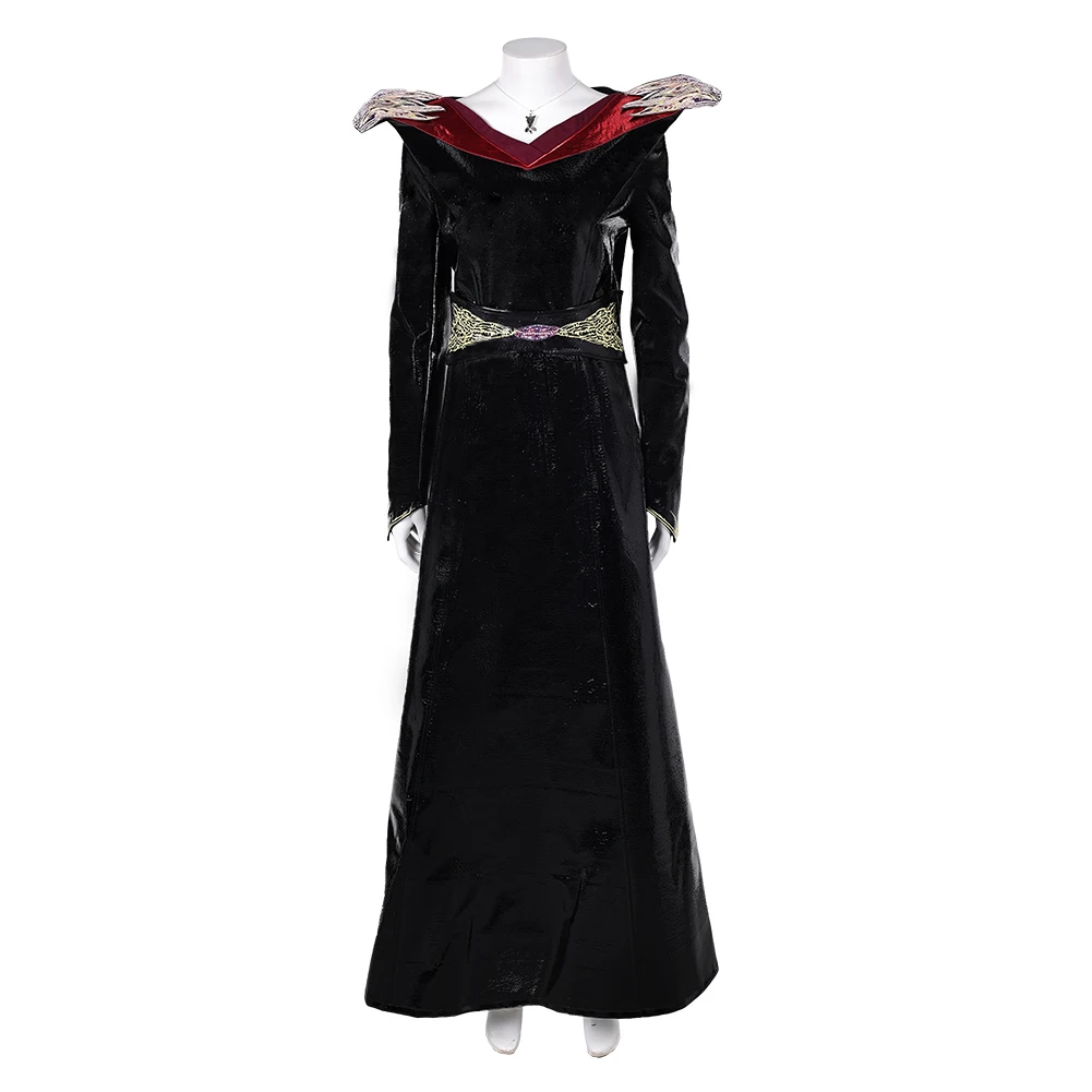 Princess Rhaenys Rhaenyra Cosplay Dress Belts Crown Necklace Movie Dragon Alicent Costume Long Coat Women Halloween Party Suit