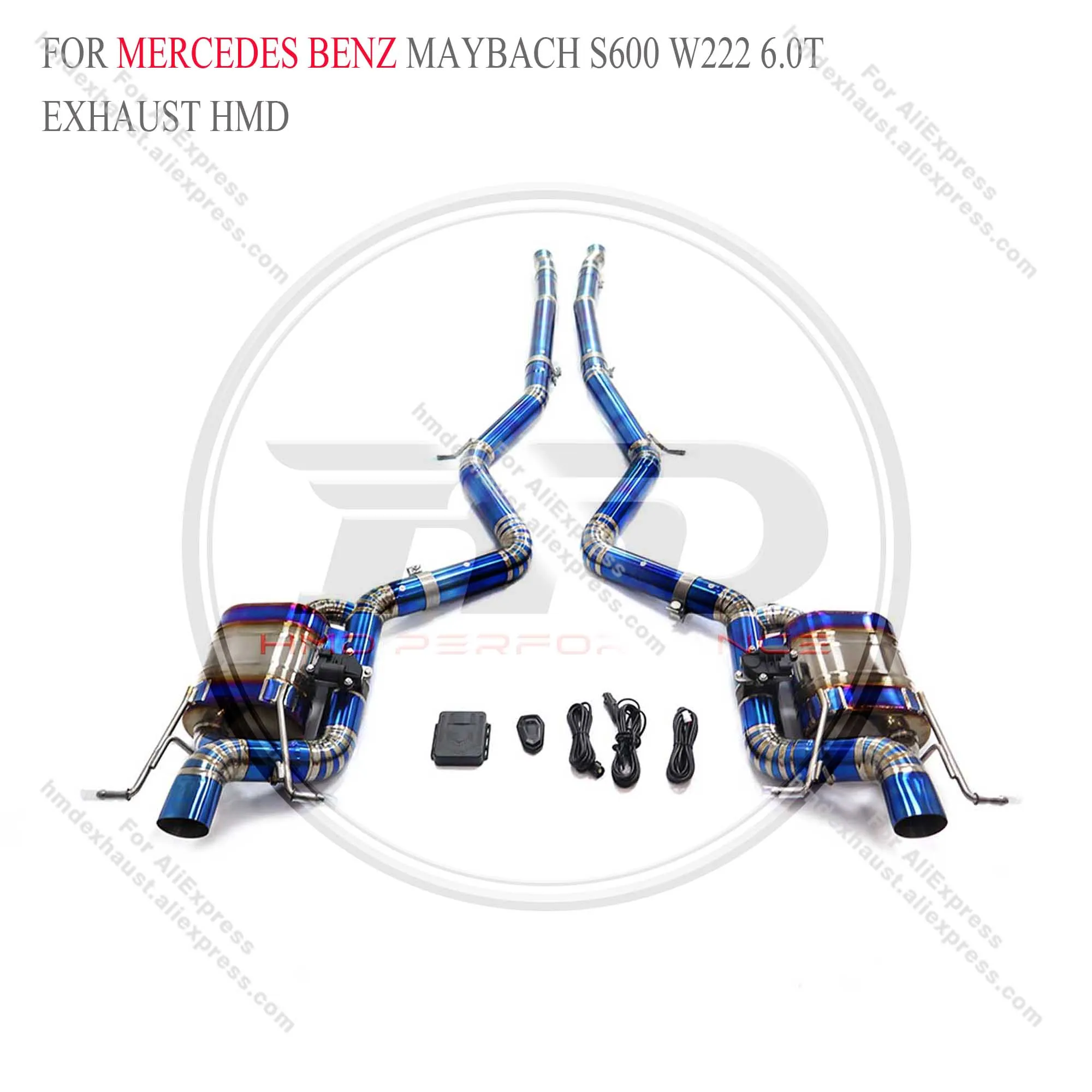 

HMD exhaust system For Mercedes benz Maybach S600 W222 6.0T exhaust catback titanium valve exhaust Customizable logo tips