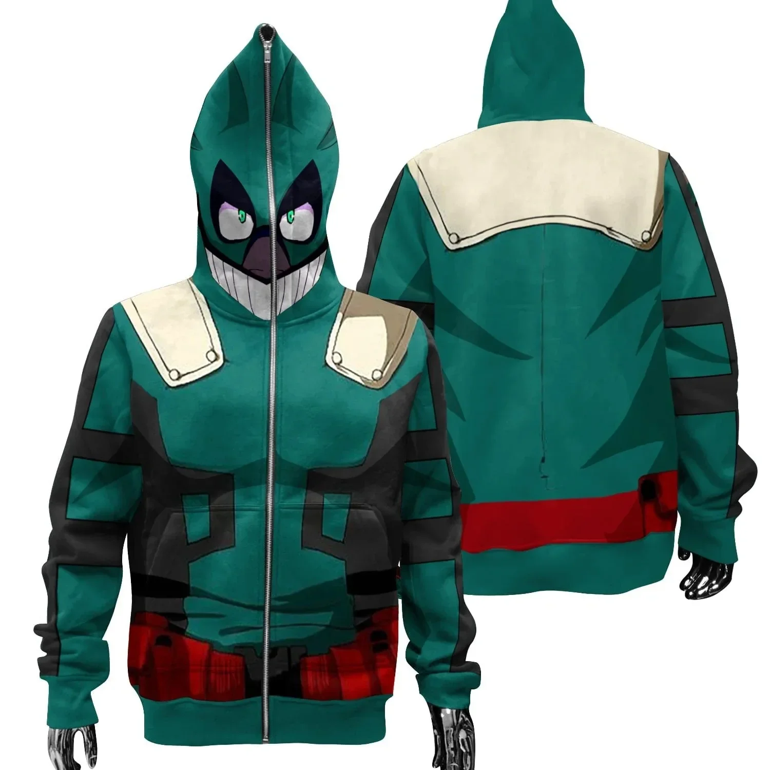 MHA Masked Hooded Sweatshirt Midoriya Izuku/Bakugo Katsuki/Dabi/Todoroki Shouto Anime Academia Cartoon Hoodies