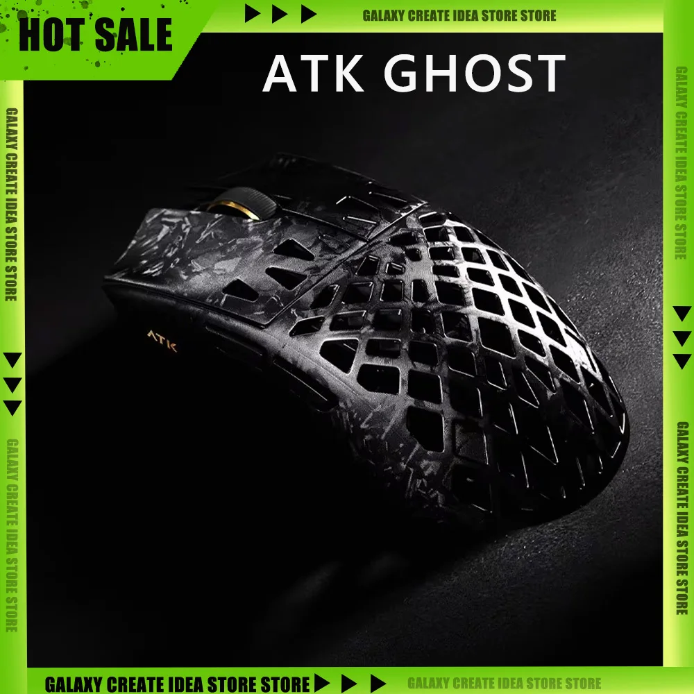 

ATK GHOST Composite Carbon Fibre Mouse Hollow-out Gaming Wireless Bluetooth Mouse Paw3950 ultra 48g 0.163ms Lightweight PC Gamer