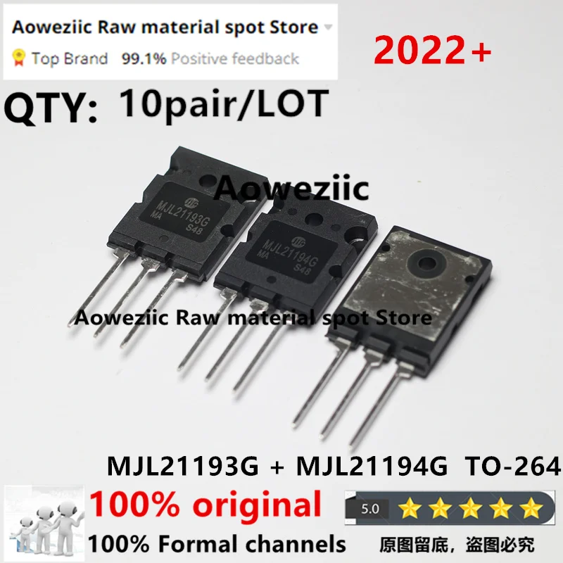 

Aoweziic 2022+ 100% New Original MJL21193G MJL21194G MJL21193 MJL21194 TO-264 High Power Tube Audio Paired