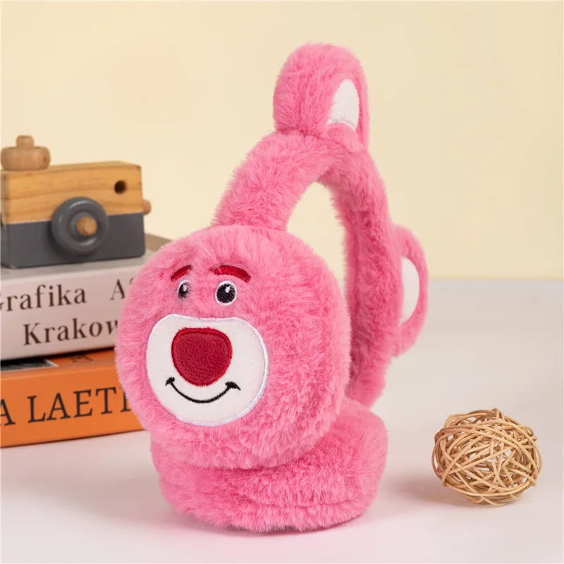 غطاء أذن دافئ للأطفال بتصميم جديد للشتاء - غطاء أذن من القطيفة على شكل دب الفراولة الصغيرة اللطيفة، تدفئة الأذن، واقيات أذن سميكة، #5