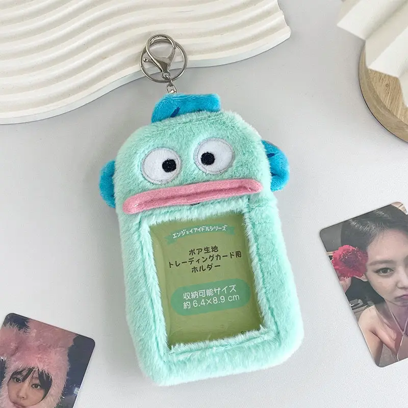 Hangyodon Plush Card Holder 3-Inch Card Cover Student Meal Card Bus Card Anti-Lost Protective Case Photo Card Holder Bag Pendant