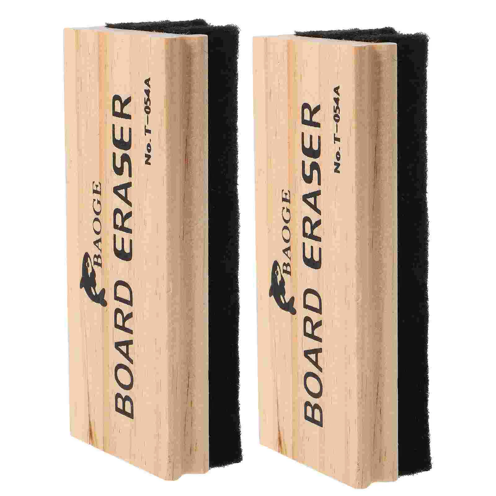 

2 Pcs Office Accessories Erasers Wool Felt White Board Magnetic Wood Chalkboard