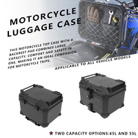 Universal Aluminum Black Motorcycle Luggage Design Waterproof Tail Storage Box 45L 55L Motorcycle Trunk Rear With Reflective