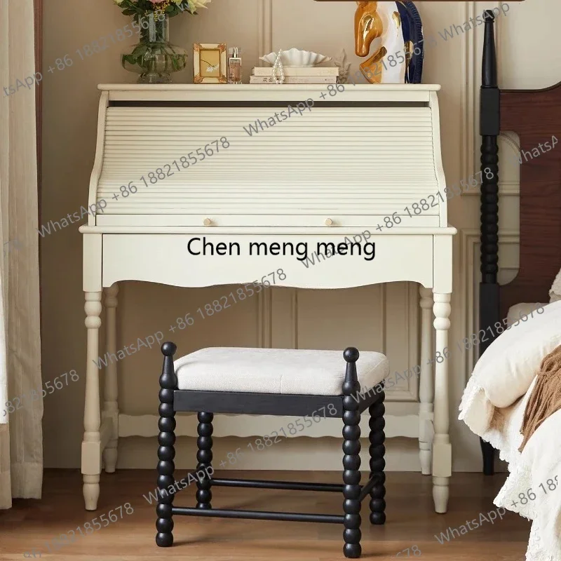 

New arrrive French retro cream style solid wood dressing cabinet storage cabinet integrated bedroom