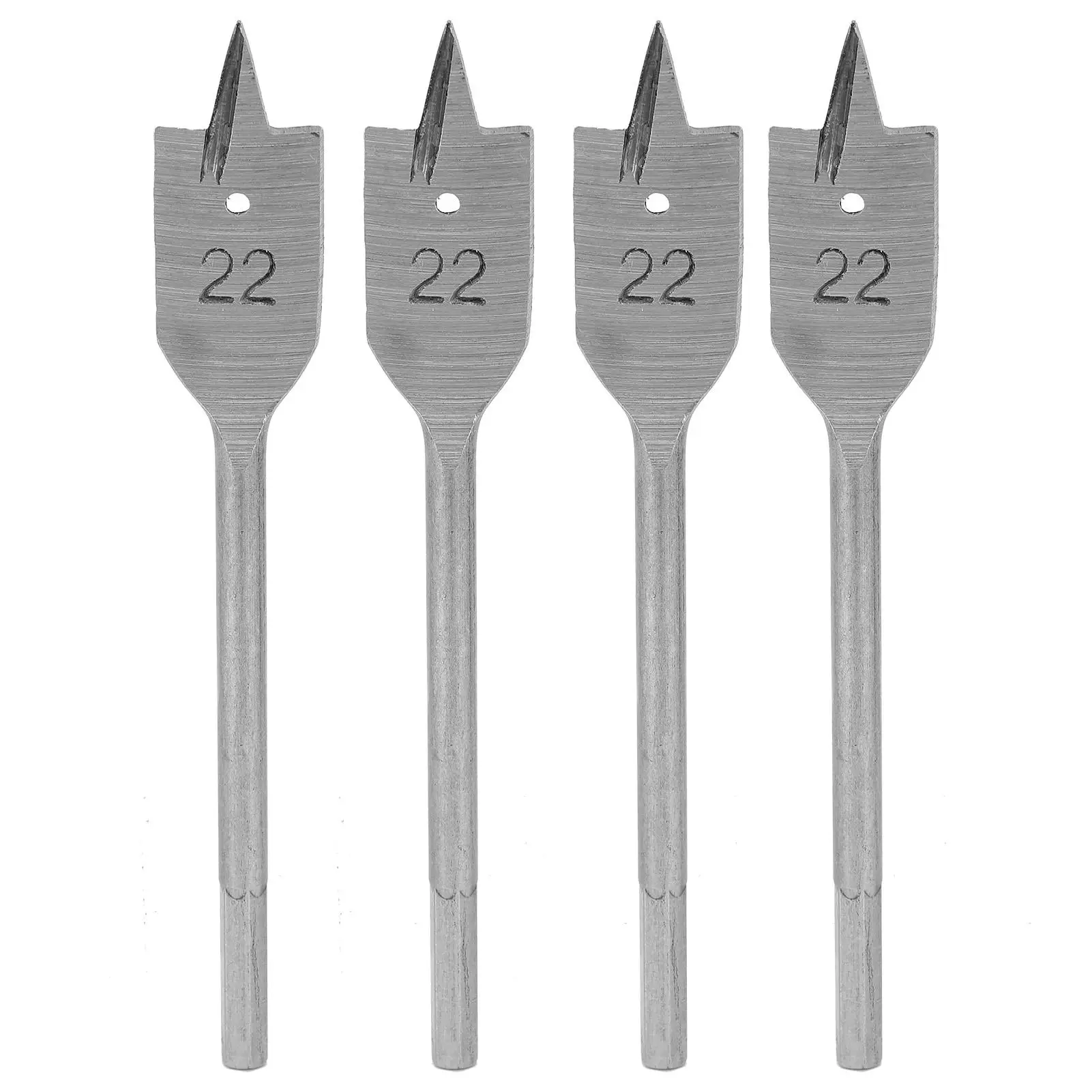 

4Pcs High Carbon Steel Flat Wood Drill Bit Set Woodworking Hole Opener Tools 12mm 13mm 16mm 19mm 22mm