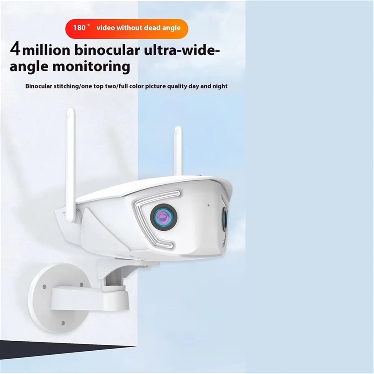 كاميرا مراقبة واي فاي خارجية 4MP 4G POE عدسة مزدوجة 180 °   كاميرا مراقبة للرؤية الليلية بزاوية واسعة للغاية، قابس الاتحاد الأوروبي