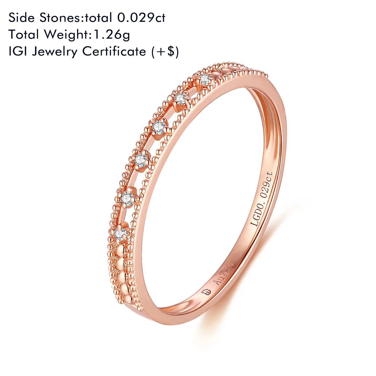 18K Rose Gold Lab Grown Diamond Ring D/E Color VS/VVS Clarity Round Cut Lab Diamond Openwork Style Ring Anniversary Gift