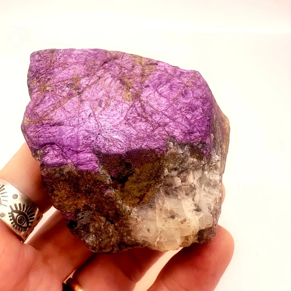 نادر الطبيعية الأرجواني البيريت الحجر الخام الحديد المنغنيز المعادن المتشابكة روك المعدنية السحر عينة الطاقة الكريستال الأرجواني