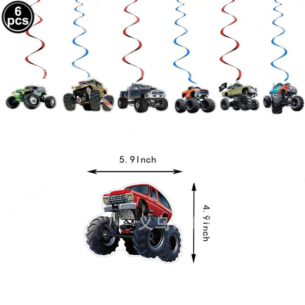 Monster Truck Birthday Party Disposable Tableware Monster Car Paper Plates Cups Napkins Supplies Monster Machines Birthday Decor