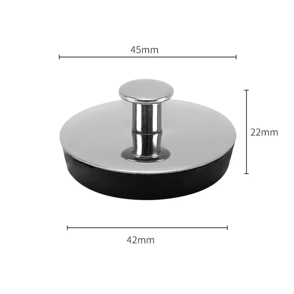 1pc Stainless Steel Sink Drain Stopper with Rubber Seal, Bathroom Washbasin Bathtub Water Plug Replacement Accessory
