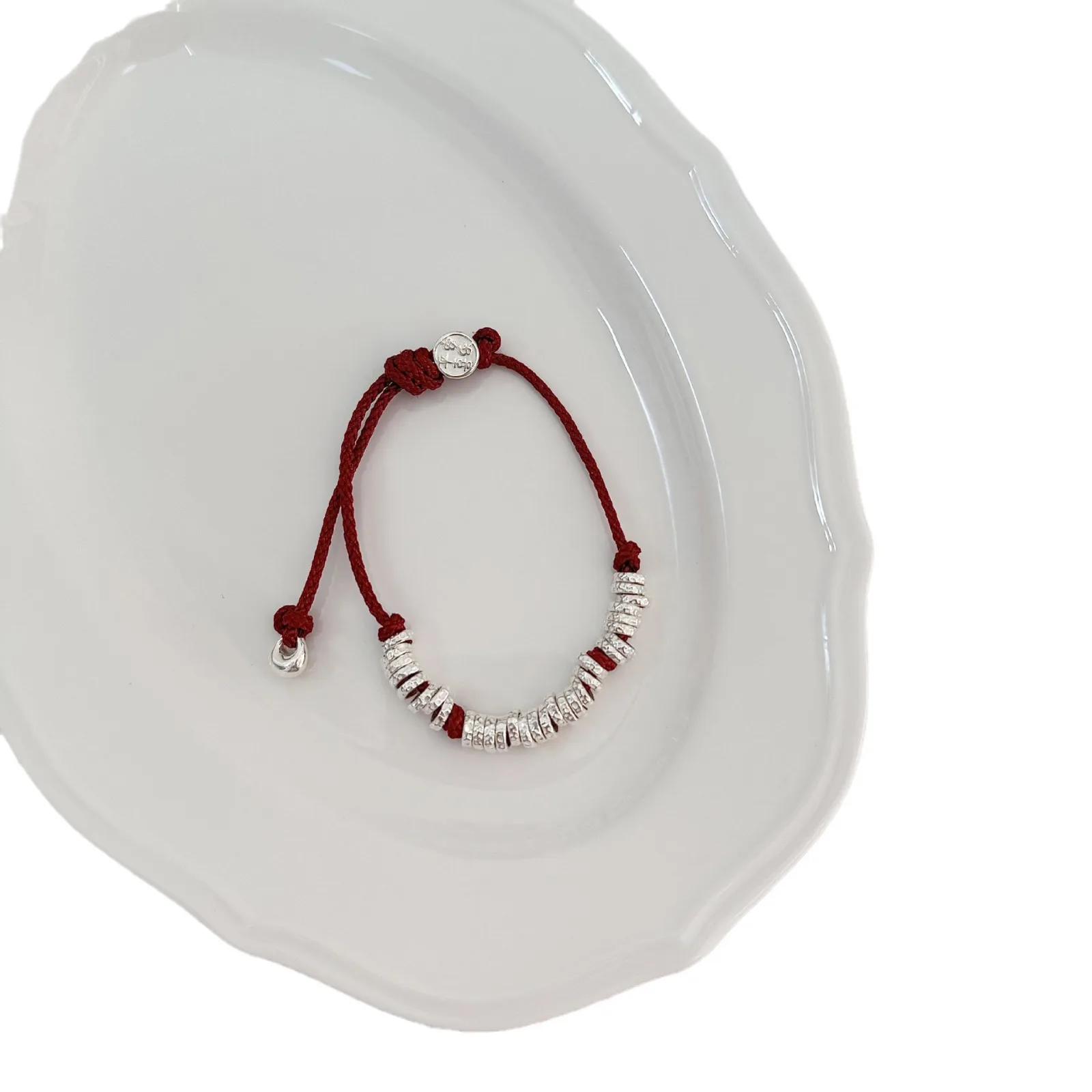 La Monada Silver Circle Bead Red Thread For Hand Women's Bracelets 925 Sterling Silver Adjust Red Rope Silver Bracelet 925 Women