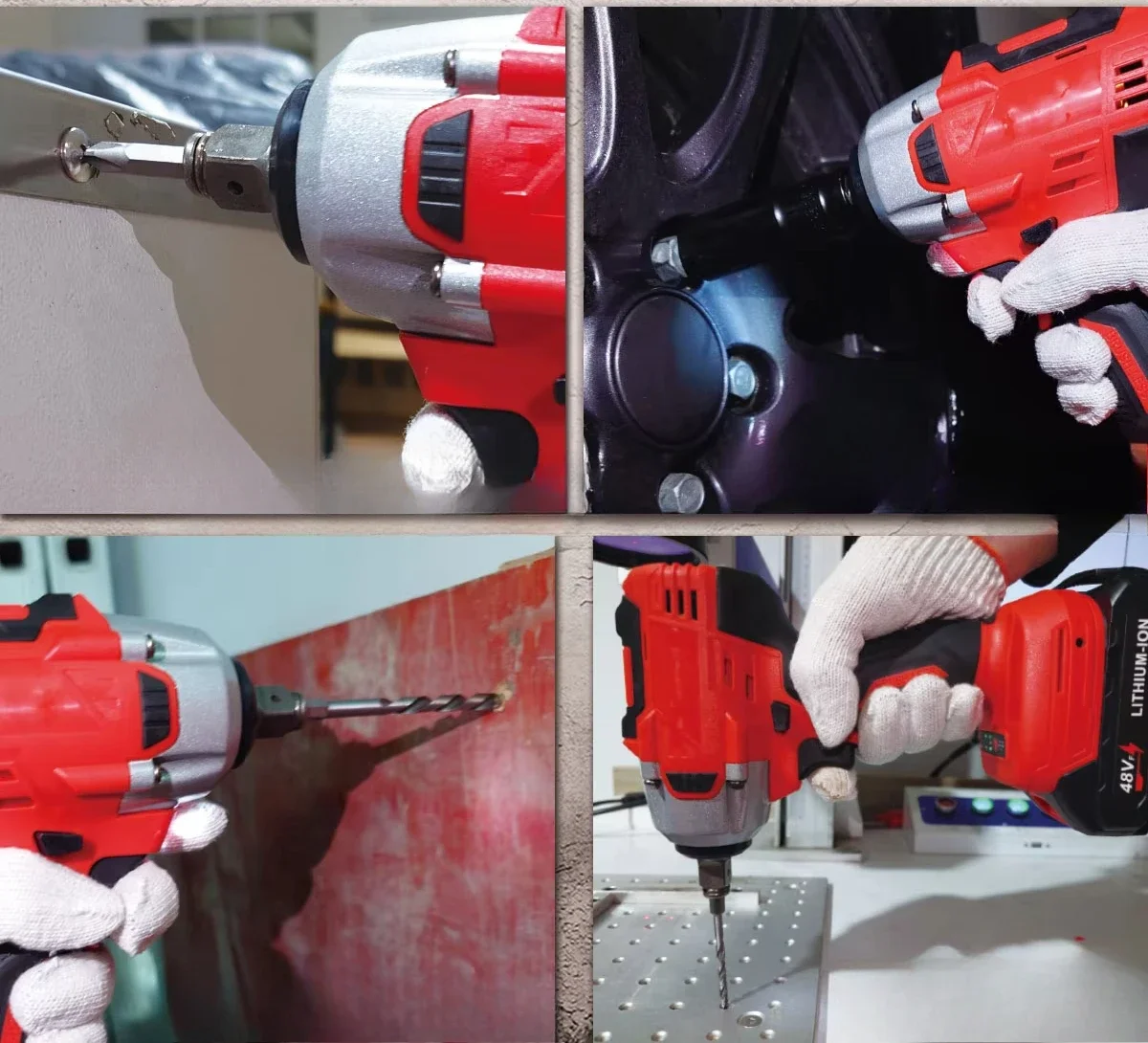 21V Electric Brushless Impact Wrench Cordless 1/2 Purpose Wrench Screwdriver, Tool