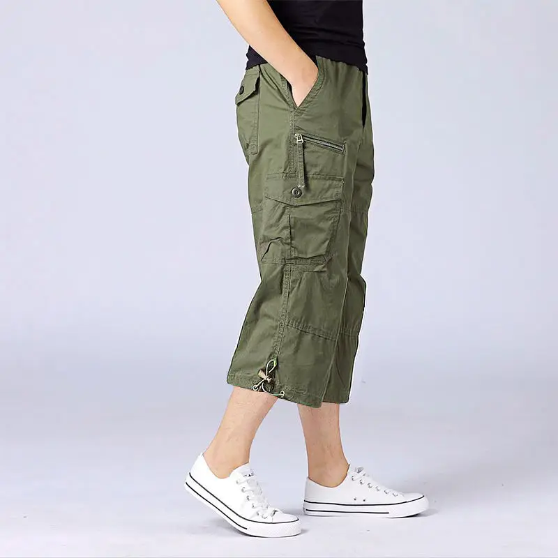 

Men's Summer Pockets Button Zipper Solid Patchwork Casual Elastic High Waisted Trousers Preppy Style Vacation Vintage Shorts