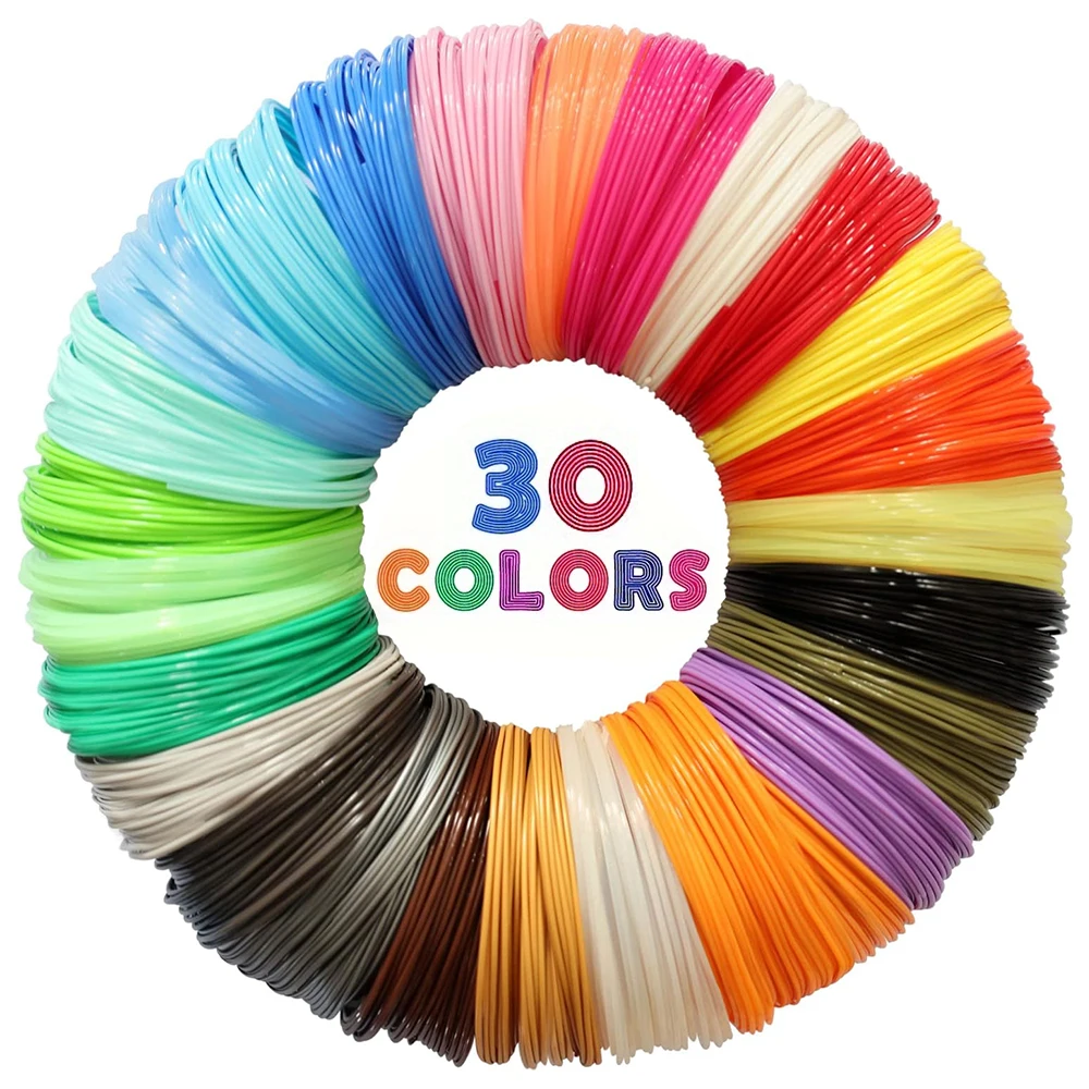 30 Colors 3D Pen Filament 1.75mm PLA, Each Color 16.4 Feet(5m), Total 492 Feet (150m) 3D Pen Filament Refills, Random Color