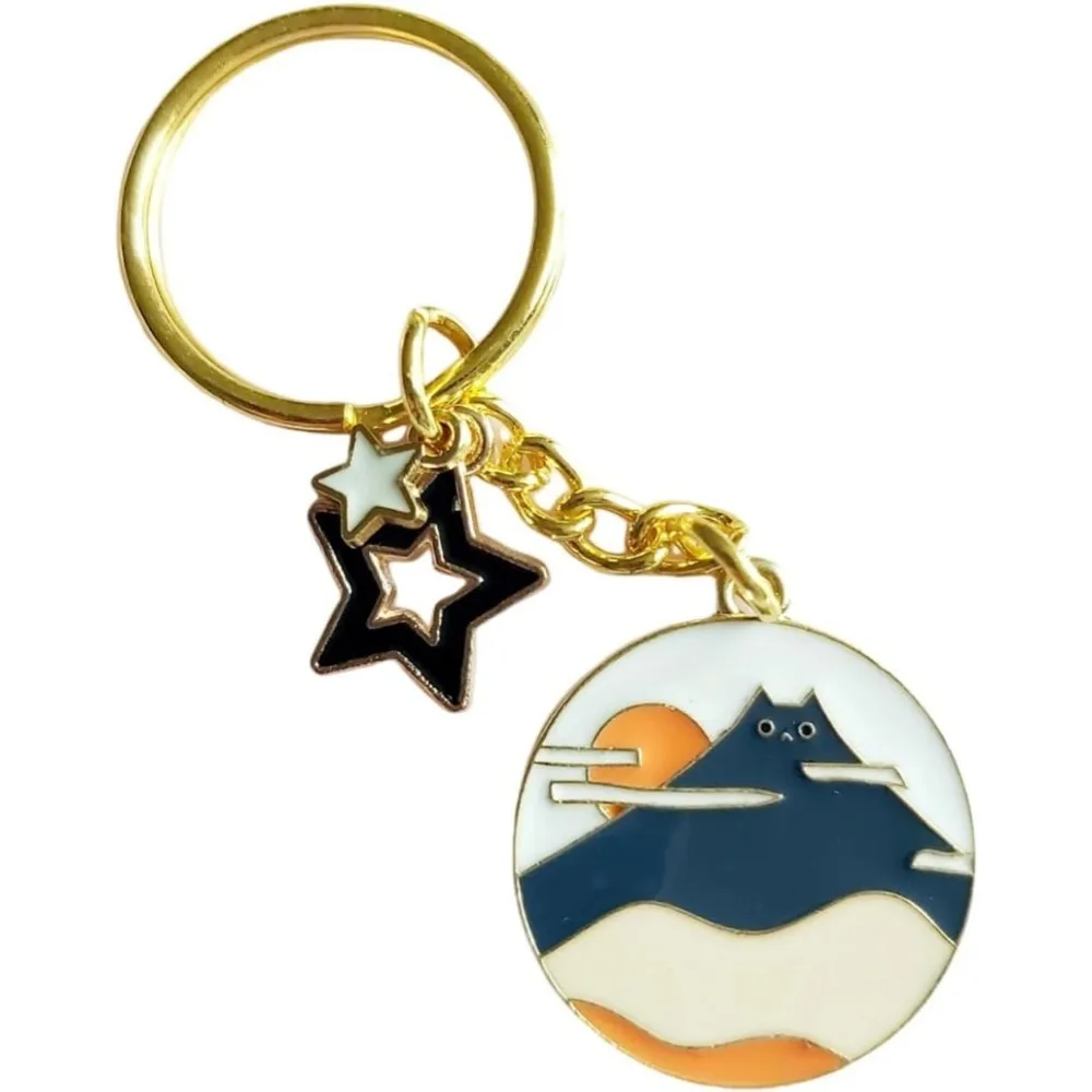 

Брелок с милым котом, эмалированный цветок, брелок для ключей для любителей садовых кошек, подвеска для сумки Kawaii