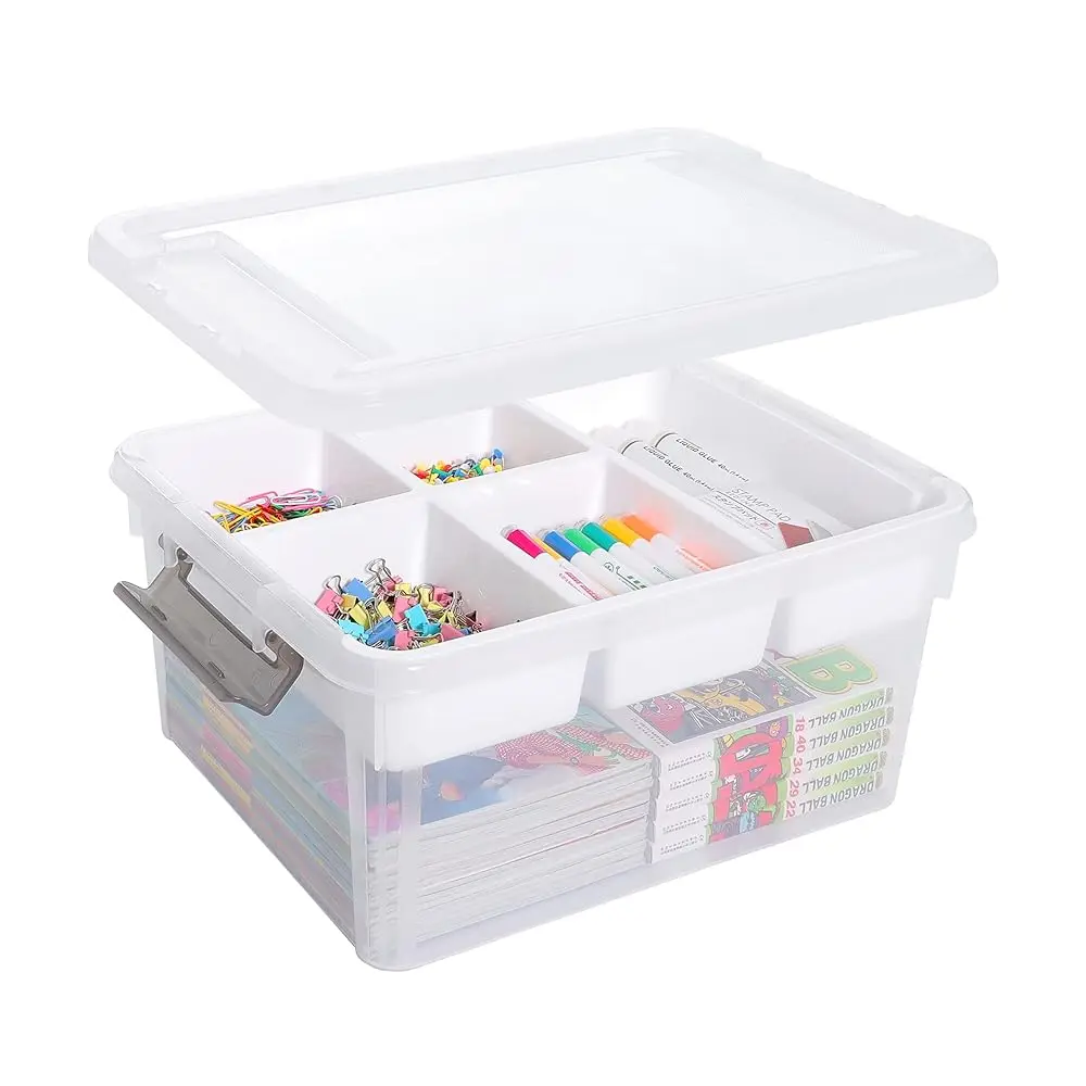 

Citylife 17 Qt Plastic Storage Box With Removable Tray Craft Organizers And Storage Clear Storage Container For Organizing