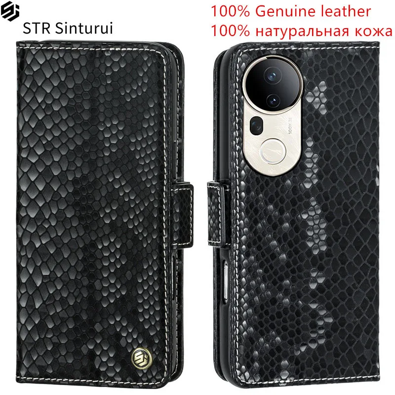 

STR Genuine leather relief pattern card Slot Wallet Cover For vivo T4 T3 Ultra Pro Lite T4R T4x T3x Flip shockproof phone Case