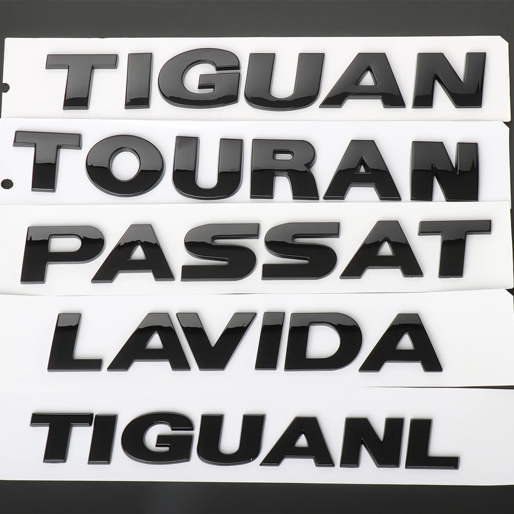 3D ABS Car Trunk Sticker Letters Logo Emblem Sticker Decor For Volkswagen VW TIGUAN TOURAN PASSAT LAVIDA TIGUANL Accessories