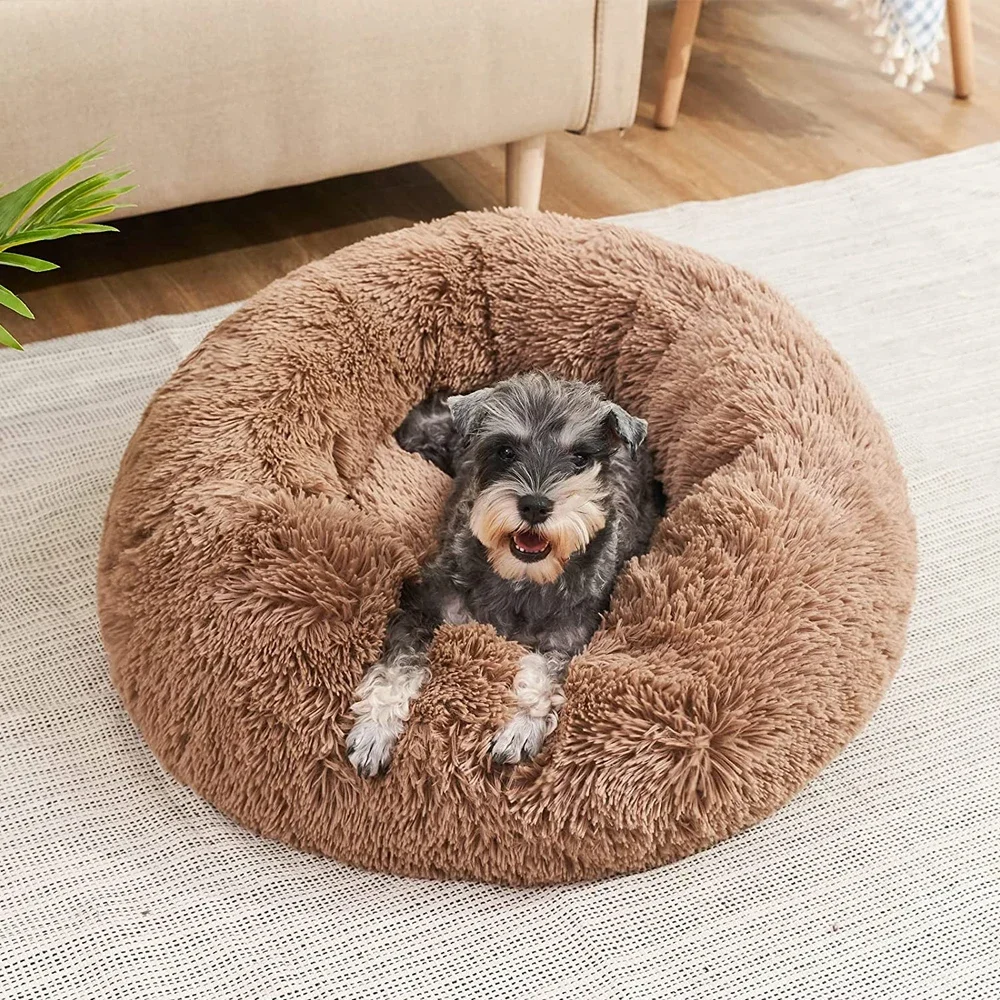 40-90cm 6 Größen Rundes Haustierbett für Große Hunde Super Weiches Katzenbett Plüsch-Hundehütte für Mittelgroße Hunde Winterwarmes Schlafbett – Detail 10