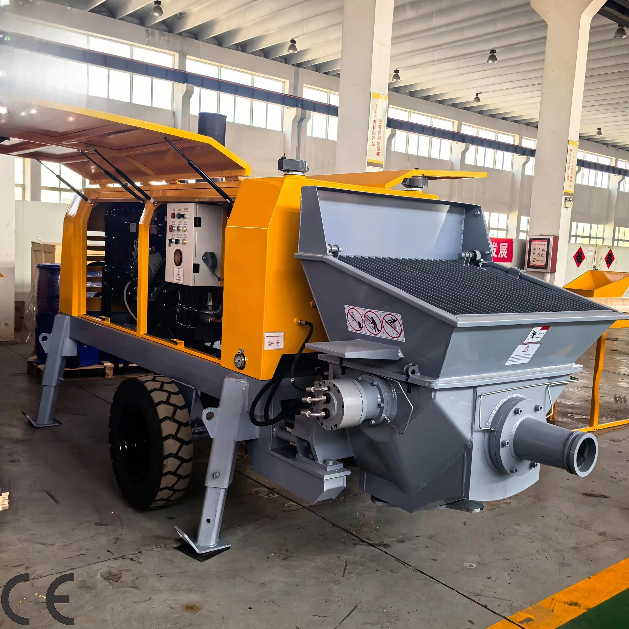 High Reliability and Durability Trailer Concrete Pump Intelligent Remote Control Concrete Pump Concrete Pump Stationary Custom