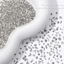 50PCS Mini Small Various Shape Sharp Bottom White Silver Zircon Sparkle Diamonds Nail Art Gems Decorations Manicure Charms