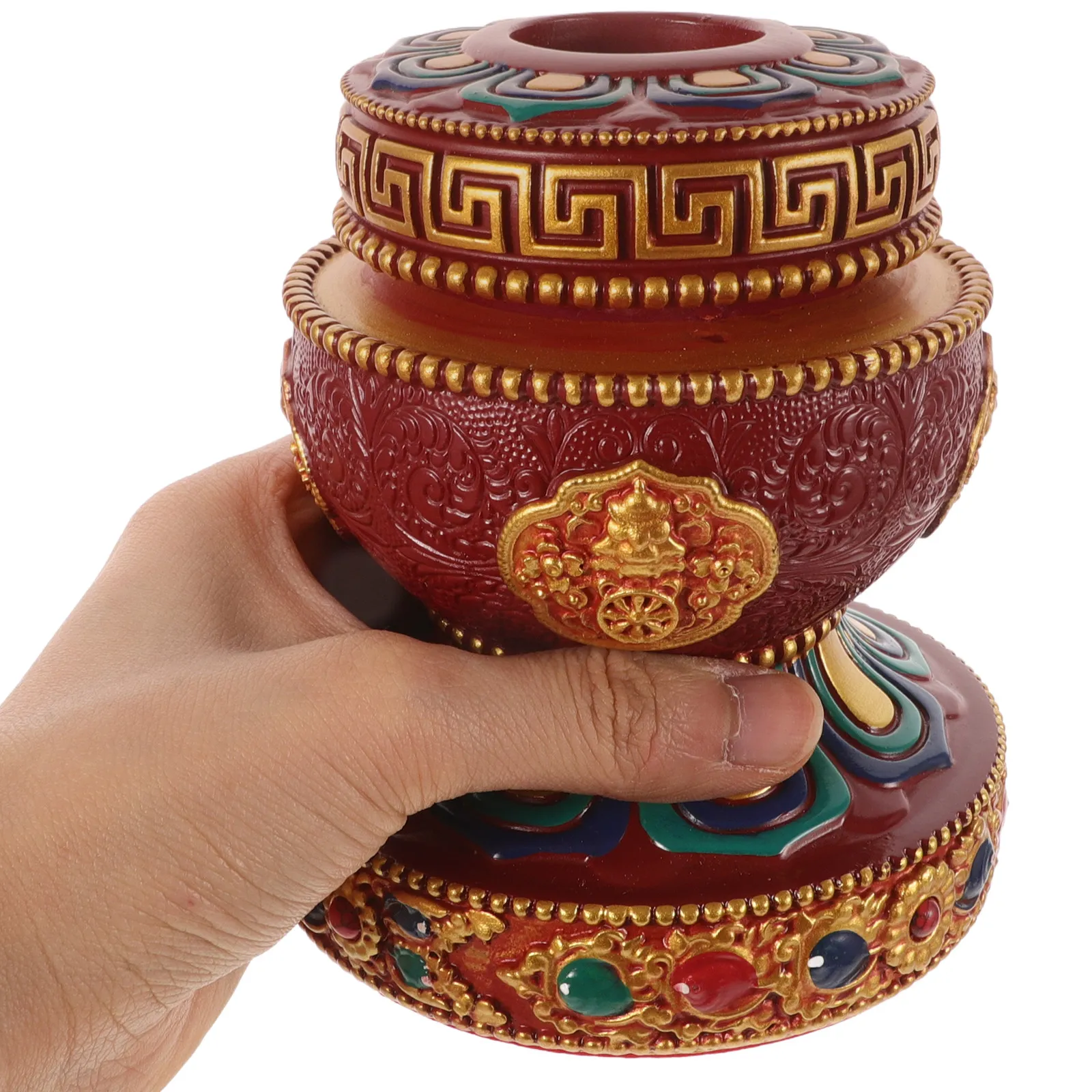 Buddhist Resin Lotus Base Decorative Stand Stable Fixing Holder Elegant Temple Ornament Prosperity Charm Tibetan Decoration
