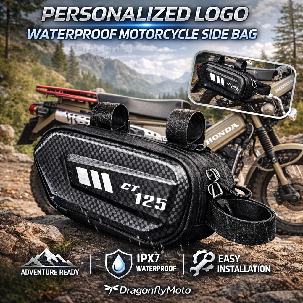

Для мотоцикла HONDA CT125 2020-2021: Боковая сумка с индивидуальным логотипом, водонепроницаемая, жесткий корпус, седельная сумка