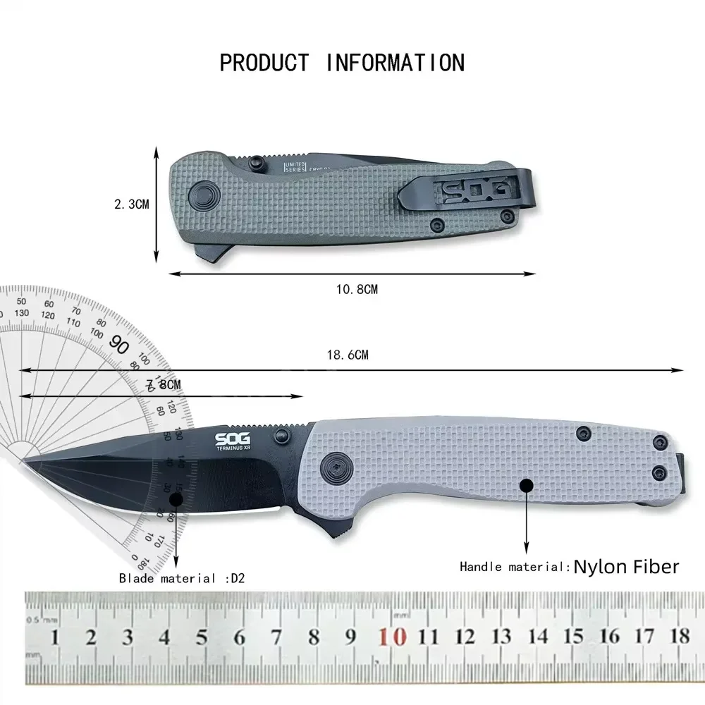 Folding Blade Knife D2 Multifunctional Tactical Nylon Fiber Handle Utility EDC Outdoor Camping Survival Knives Fruit Cutter