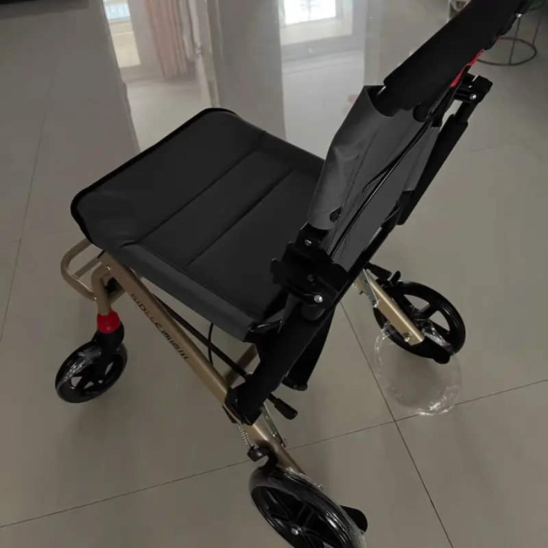Ultralight Wheelchair Foldable Travel Chair Aluminum Mobility Aid Portable Transport Chair with Solid Tires for Airplane - Image 5