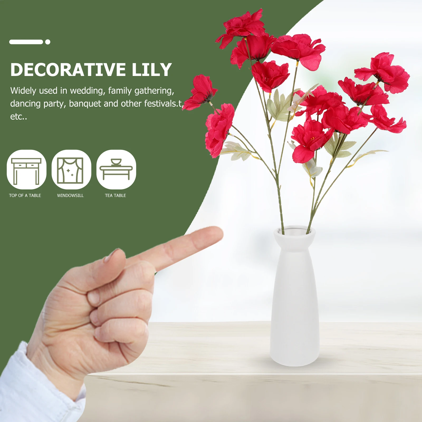 

2 Pcs Artificial Flower Decoration Fake Flowers Home Wedding Non-woven Fabric Banquet