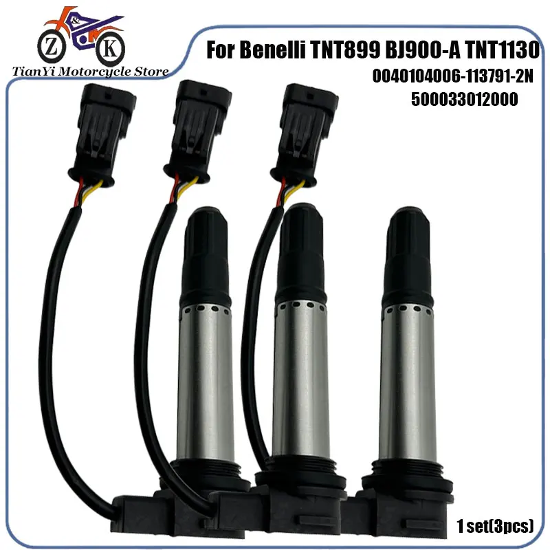 

Motorcycle Ignition Coil Kit For Benelli TNT 899 TNT 1130 BJ900-A 1130K MV800 R160 Sport MV800 ZS377 0040104006-113791-2N