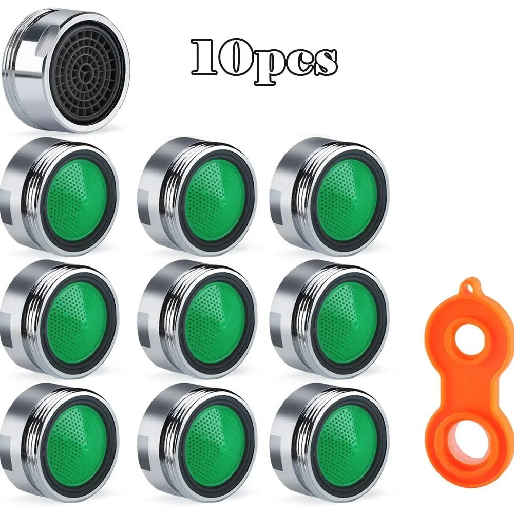 10pcs 24mm ABS Faucet Aerator Basin Tap Filter with Mixing Nozzle Wrench Faucet Flow Restrictor Nozzle Filter Replacement