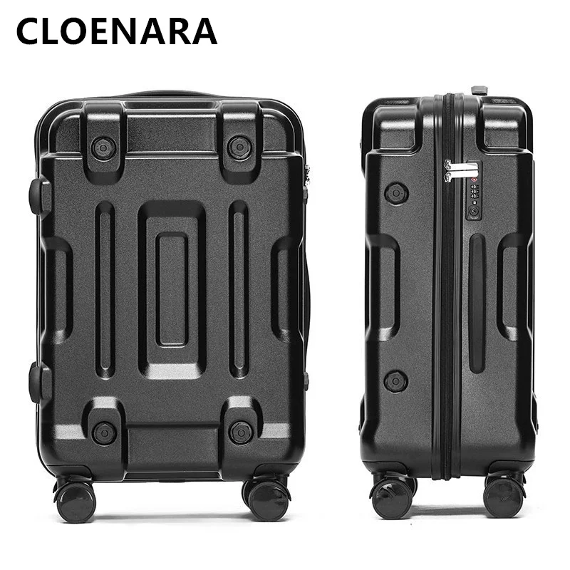 COLENARA-Mala de Cabine Espessada com Moldura De Alumínio, Bagagem De Rolamento, Grande Capacidade Trolley Case, Caixa De Embarque, 20 ", 24", 26 ", 28", 30"