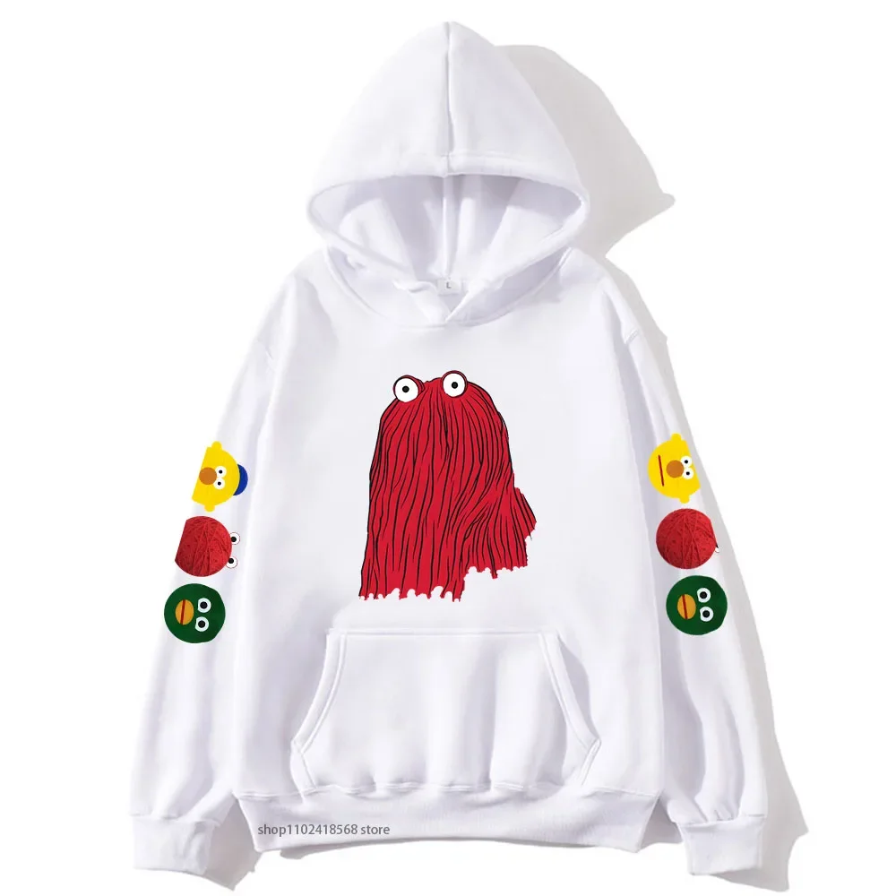 Kırmızı adam Hoodies karikatür bana sarılmak yok Im korkmuş kazak kadınlar için kış Streetwear dera üst erkek Streetwear Y2k giysileri erkek giyim