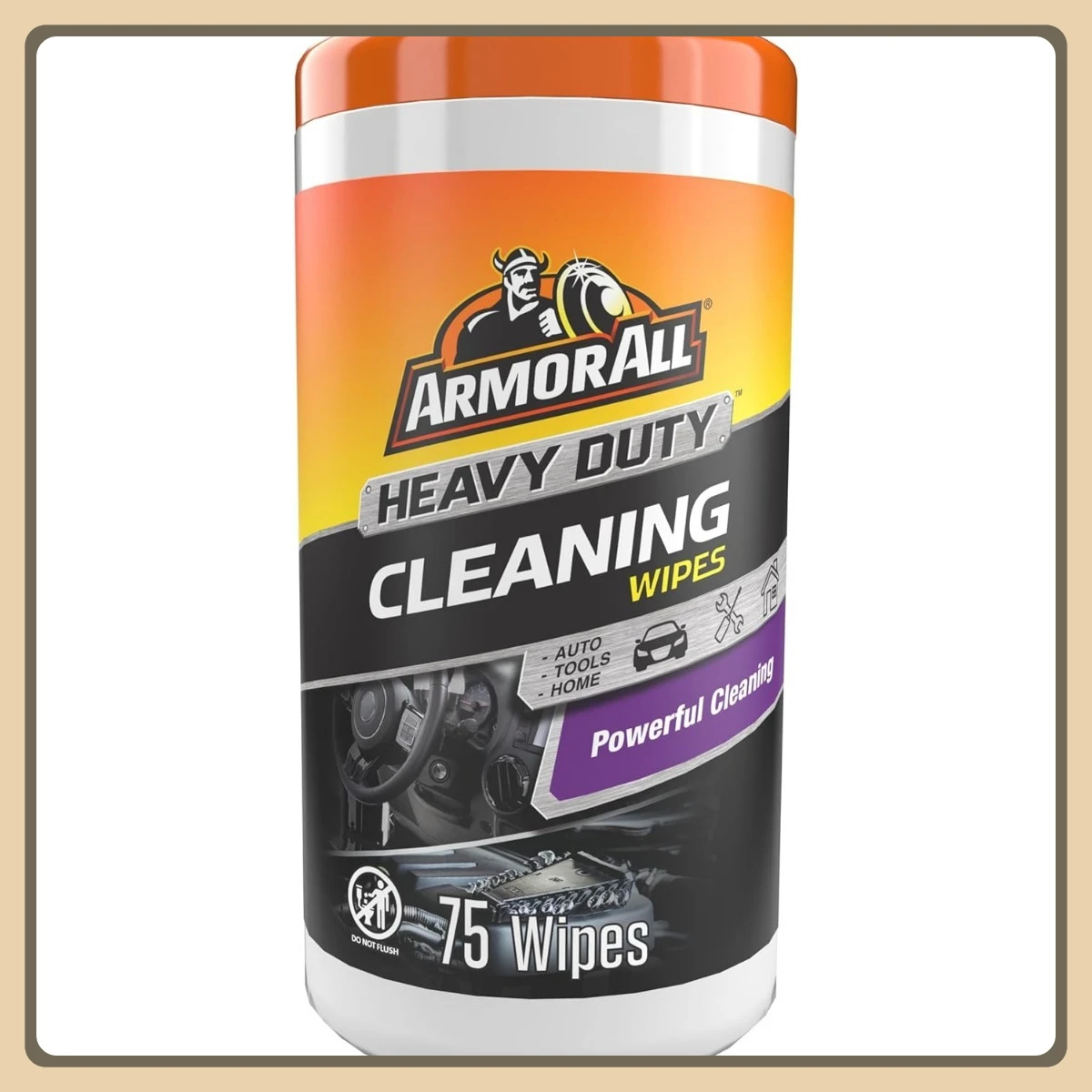 Disposable Heavy Duty Auto Wipes, 75-Pack Interior Surface Cleaning Wipes for Car SUV