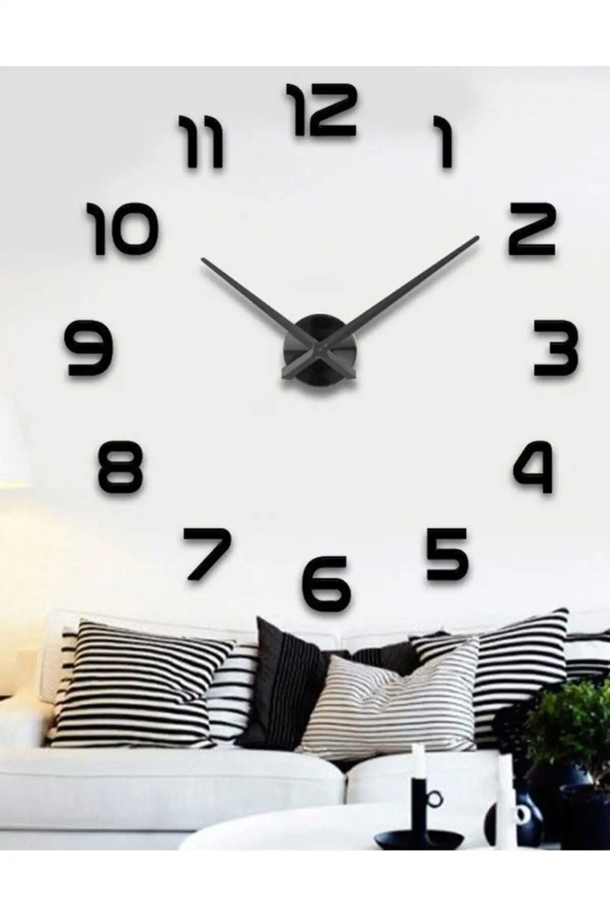 Gogo 3d Wood Wall Clock Black 100 cm fitting size