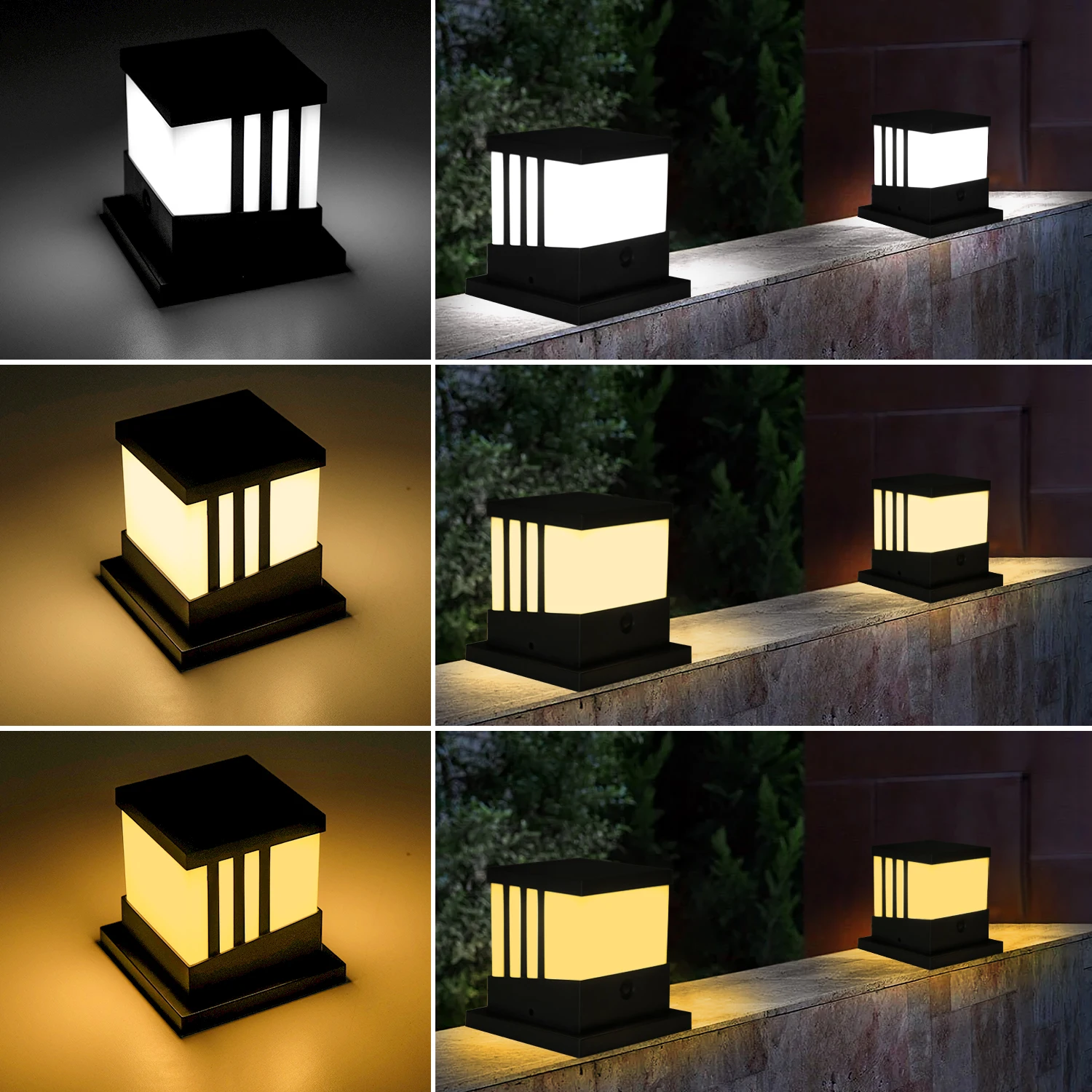 2/4 Packs Solar Pillar Light Solar Light Fence Light IP65 Outdoor Solar Lamp For Garden Decoration Gate Fence Wall Courtyard