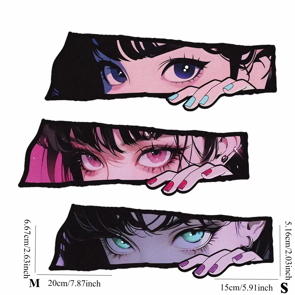 1Pc Anime-style Gaze Kill JDM Funny Vinyl Sticker Decal For Motorcycle Fairing Fuel Tank Tailbox Car Trunk Window Decor