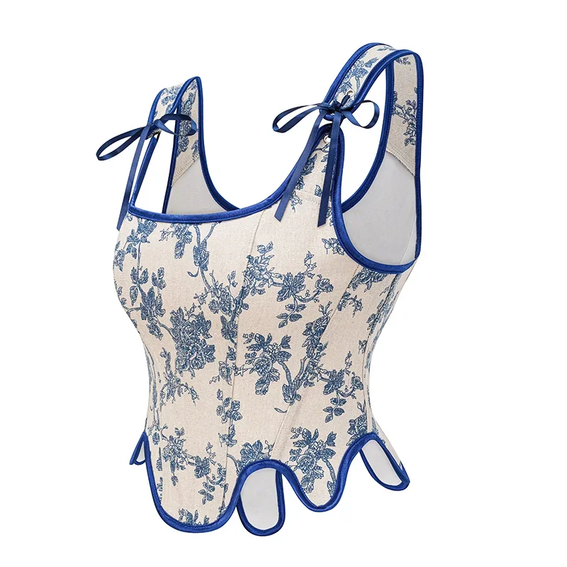 Sexy Crop Tank Top with Lace-Up Corset Design Slimming Body Shaper Y2k Streetwear Women Vest