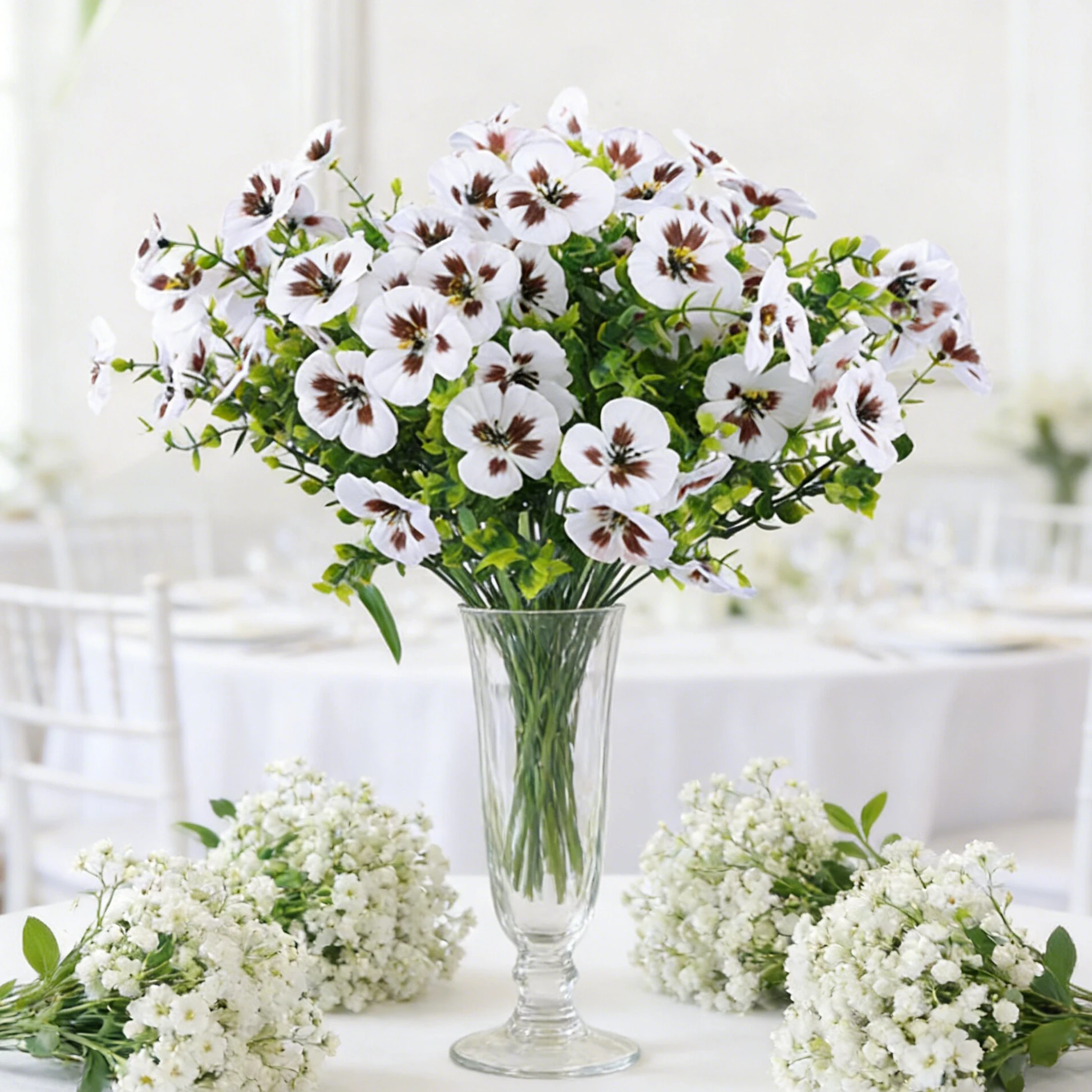 Künstliche Blumen aus Seide, Stiefmütterchen, für den Außenbereich, Garten, Hochzeit, Brautstrauß, Heim, Zimmer, Vase, Dekoration, Festival, Kranz, DIY-Geschenkzubehör