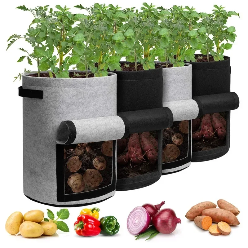 

Potato Planting Bucket Potato Nonwoven Plant Bag Felt Beauty Planting Tree Plant Growing Bag Balcony Breathable Planting Bag